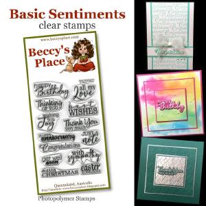 Beccy's Place Basic Sentiments clear stamps Cheap Pice Discount Authentic