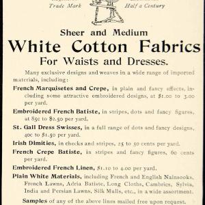 1909 Ad James McCutcheon White Cotton Fabric Clothing Fashion Edwardian Era YLF4 Cheap Sale Perfect