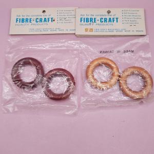 Vintage Fibre-Craft Wooden Rings  Set of 2 Pairs (Dark & Light)  1.7 Diameter Cheap Sale Reliable