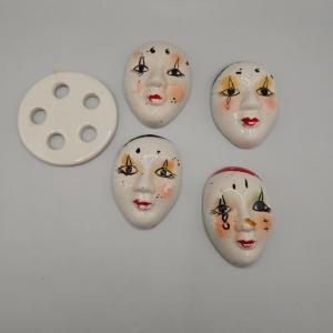 Vintage DIY Porcelain Mask Chime  2.5"x1.75" Masks for Crafting Cheap Sale Release Dates