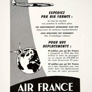 1955 Ad Air France Airplane Flight Journey Travel Tourism Plane French VEN2 Outlet Largest Supplier