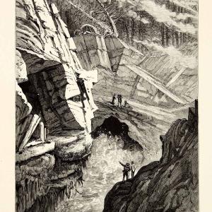 1894 Wood Engraving Thunder Hole Acadia National Park Mount Desert Island YPA4 Clearance Best