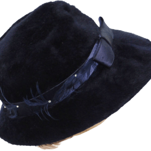 40's Blue Feathered Ribbon Fur Felt Hat by Woodmere Buy Cheap Brand New Unisex