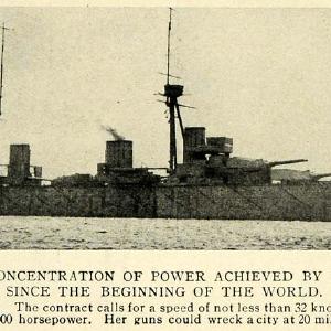 1912 Print Ship Boat Vessel Warship Lion Battle Cruiser Wartime Army TW4 Discount Newest