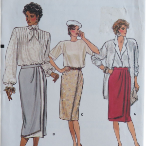 Vintage 80s Vogue 9527 Size 6-10 Straight Mock Wrap Skirt 3 Styles Uncut by VOGUE Get Authentic