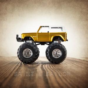 Vintage Monster Truck Gold and White Hard top Bronco Clearance Outlet