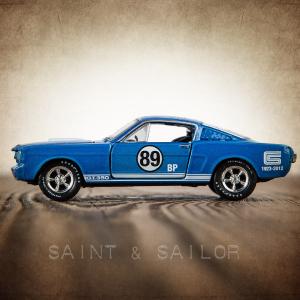 Vintage Muscle Car Blue 65 Shelby Mustang GT Fastback Newest