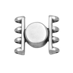 Cymbal Magnetic Clasps for SuperDuo Beads, Anteni, Round 15.5x17.5mm,  1 Set, Antiqued Silver Plated Collections Cheap Pice