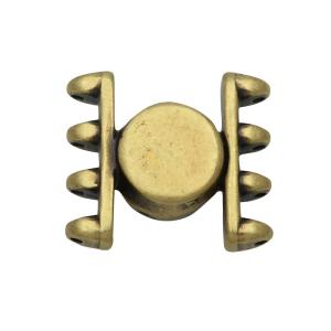 Cymbal Magnetic Clasps for SuperDuo Beads, Anteni, Round 15.5x17.5mm,  Antiqued Brass Plated (1 Set) Discount Fast Delivery