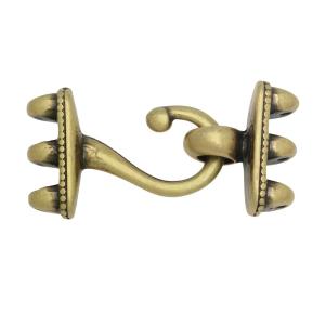 Cymbal Hook and Eye Clasps for GemDuo Beads, Mesaria III, Antiqued Brass Plated (1 Set) Release Dates Cheap Online