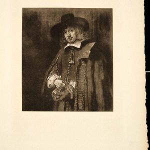 1902 Photogravure Rembrandt Jan Six Portrait Dutch Golden Age Oil Painting Art Discount Fashionable