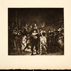 1902 Photogravure Rembrandt Night Watch Dutch Golden Age Artist Oil Painting Cheap Sale 100% Guaranteed