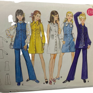 Vintage 70s 5646 Pattern Jr Teen 5-16 Dress Jumper Tunic Pants Cut by Butterick For Sale Cheap Pice From China