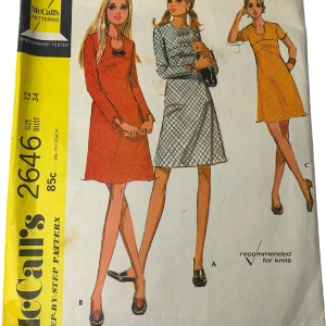 Vintage 70s 2646 Pattern Junior Misses 8-16 Dress Three Versions Cut by McCall's Cheap Get Authentic
