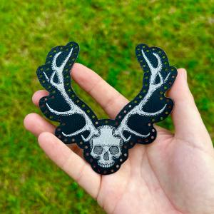 Skull w/ Antlers leatherette patch Latest Collections Sale Online