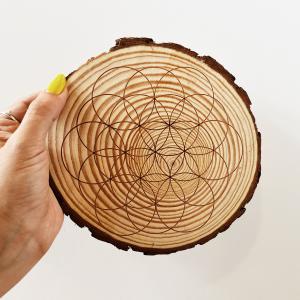 Flower of Life Wooden Crystal Grid Template Free Shipping Top Quality