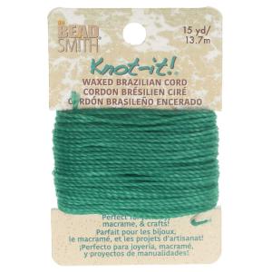 Knot-It Waxed Brazilian Cord, 2-Ply Polyester 0.7mm Thick, Teal (15 Yards) Outlet Cheap