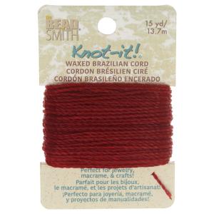 Knot-It Waxed Brazilian Cord, 2-Ply Polyester 0.7mm Thick, Dark Red (15 Yards) Buy Cheap Largest Supplier