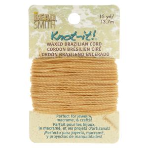 Knot-It Waxed Brazilian Cord, 2-Ply Polyester 0.7mm Thick, Natural (15 Yards) Cheap Pice Buy Discount