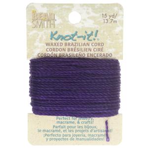 Knot-It Waxed Brazilian Cord, 2-Ply Polyester 0.7mm Thick, Neon Purple (15 Yards) Cheap Sale 2025