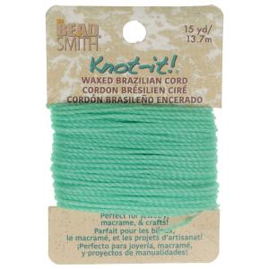 Knot-It Waxed Brazilian Cord, 2-Ply Polyester 0.7mm Thick, Seafoam (15 Yards) Cost Cheap Pice