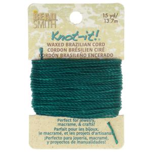 Knot-It Waxed Brazilian Cord, 2-Ply Polyester 0.7mm Thick, Sea Green (15 Yards) Clearance Manchester Great Sale