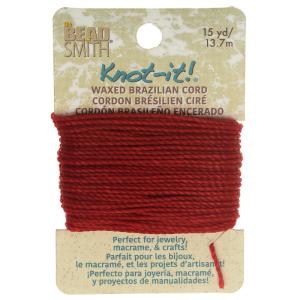Knot-It Waxed Brazilian Cord, 2-Ply Polyester 0.7mm Thick, Crimson (15 Yards) Best Store To Get Sale Online