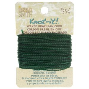 Knot-It Waxed Brazilian Cord, 2-Ply Polyester 0.7mm Thick, Evergreen (15 Yards) 2025 Cheap Pice