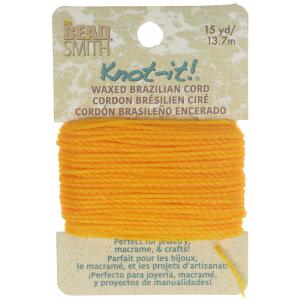Knot-It Waxed Brazilian Cord, 2-Ply Polyester 0.7mm Thick, Golden Yellow (15 Yards) Explore Online