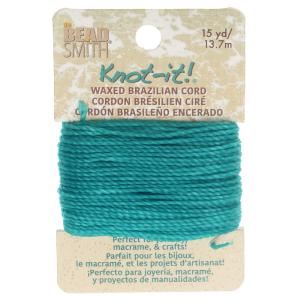 Knot-It Waxed Brazilian Cord, 2-Ply Polyester 0.7mm Thick, Aqua (15 Yards) From China Free Shipping Low Pice