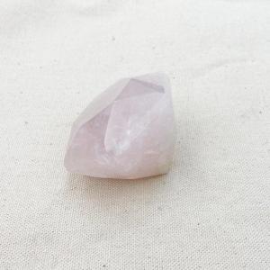 205g Faceted Rose Quartz "Diamond" Cut Sale Amazing Pice