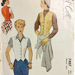 50s Original Vintage Fitted Tailored Vest Pattern B 32 By Mccalls Sale High Quality