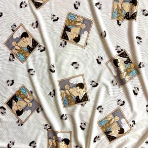 1  Yard Vintage 70s Art Deco Seaside Photograph and Camera Tricot Nylon Fabric Buy Cheap Recommend