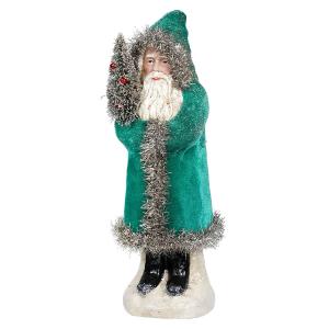Turquoise Glitter & Tinsel Velvet Belsnickle Free Shipping Recommend