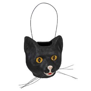 Vintage Whiskered Black Cat Bucket 2025 New Sale Online