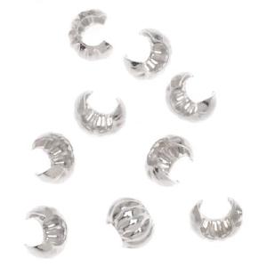 Crimp Bead Covers, Corrugated 3mm, Sterling Silver (10 Pieces) Buy Cheap Shop