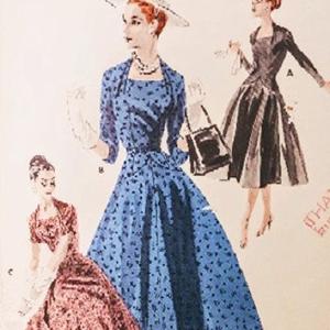 50s Original Fit And Flare Dress Pattern B 44 L X L By Butterick For Sale Wholesale Pice