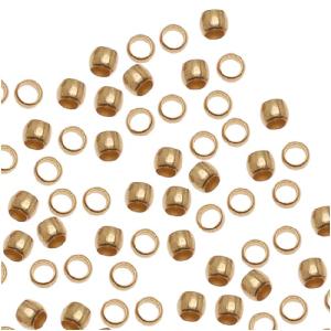 Crimp Beads, Barrel 2x1.5mm, Brass (100 Pieces) Sale Best Wholesale