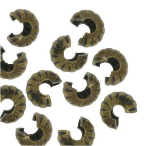 Crimp Bead Covers, Fluted 4mm, Antiqued Brass (50 Pieces) Buy Cheap Big Discount