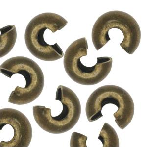 Crimp Bead Covers, 5mm, Antiqued Brass (50 Pieces) Cheap Explore