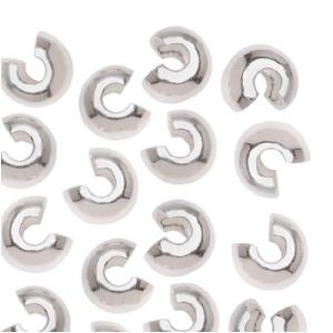 Crimp Bead Covers, 4mm, Silver Tone (144 Pieces) Discount For Sale