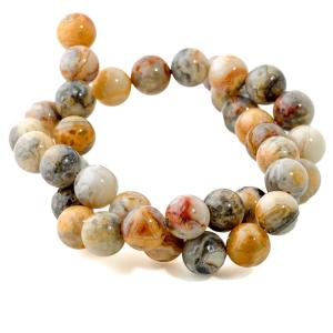 Crazy Lace Agate 10mm Round 15-16 Inch Visit New For Sale