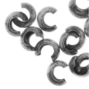 Crimp Bead Covers, 3mm, Antiqued Silver Plated (50 Pieces) Free Shipping With Credit Card
