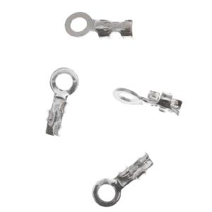 Cord Ends, Small Foldover Crimp Beads, For up to 0.6mm Cord, Sterling Silver (10 Pieces) Outlet Find Great