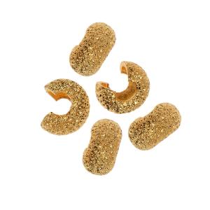 Crimp Bead Cover, Stardust 4mm, Gold Plated (50 Pieces) Outlet Excellent
