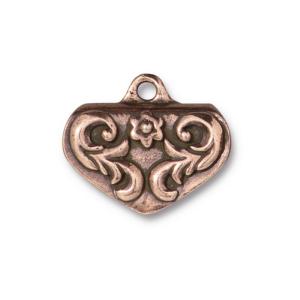 Cord Ends, Scrollwork Ribbon Crimp Style 23mm, Antiqued Copper Plated, By TierraCast (1 Piece) Cheap From China