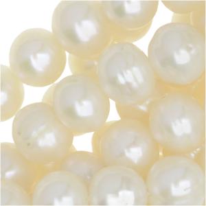 Creamy White Cultured Round Potato Pearls Grade A 8.5-11mm (15.5 Inch Strand) Clearance Hot Sale