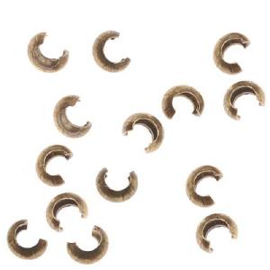 Crimp Bead Covers, 3mm, Antiqued Brass (50 Pieces) Clearance Fashionable