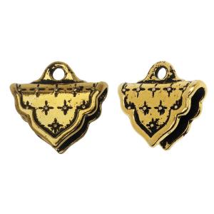 Crimp Cord End, Marrakesh Triangle 17mm, Antiqued Gold, By TierraCast (2 Pieces) Fashionable Cheap Pice