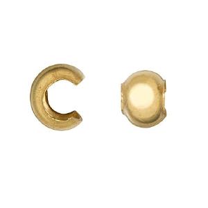 Crimp Bead Covers, 3mm, 22K Gold Plated (50 Pieces) Extremely For Sale